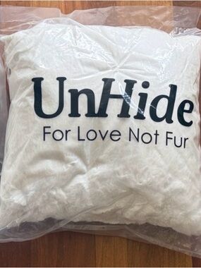 UnHide White Faux Fur Pillow
